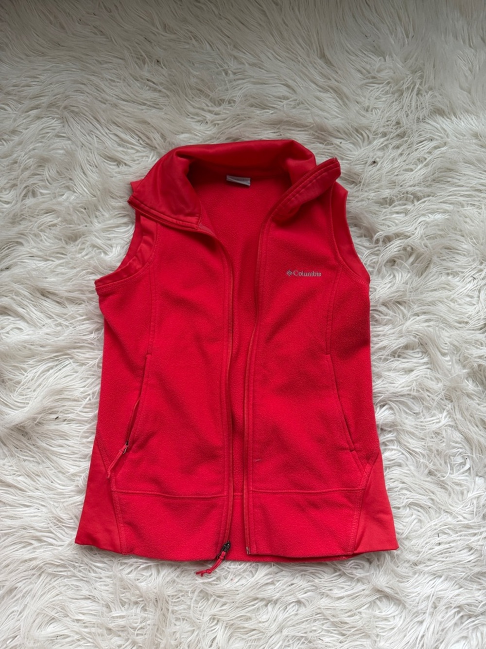 Columbia Women's Red Fleece Vest with Full Zip